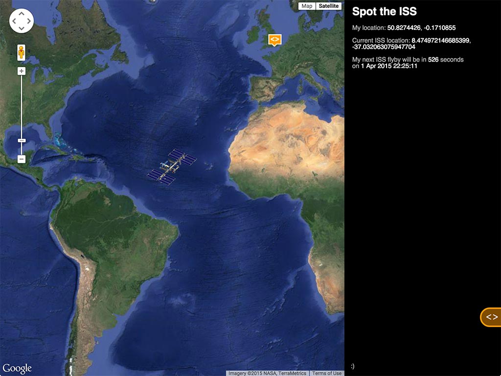ISS Tracker | Pete // f90 | Brighton-based freelance developer