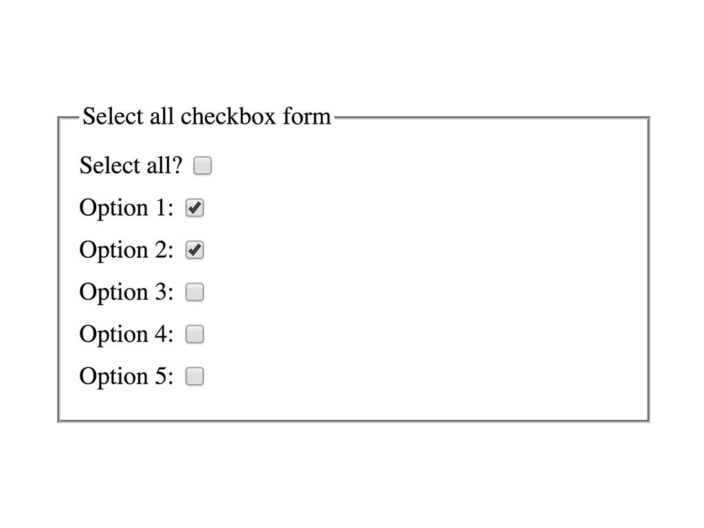 Select All Checkboxes | Pete // F90 | Brighton-based Freelance Developer