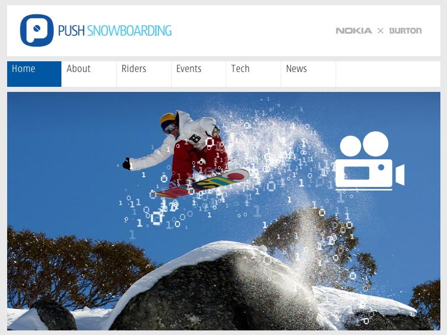 Nokia Push Snowboarding Pete // f90 Brightonbased freelance developer